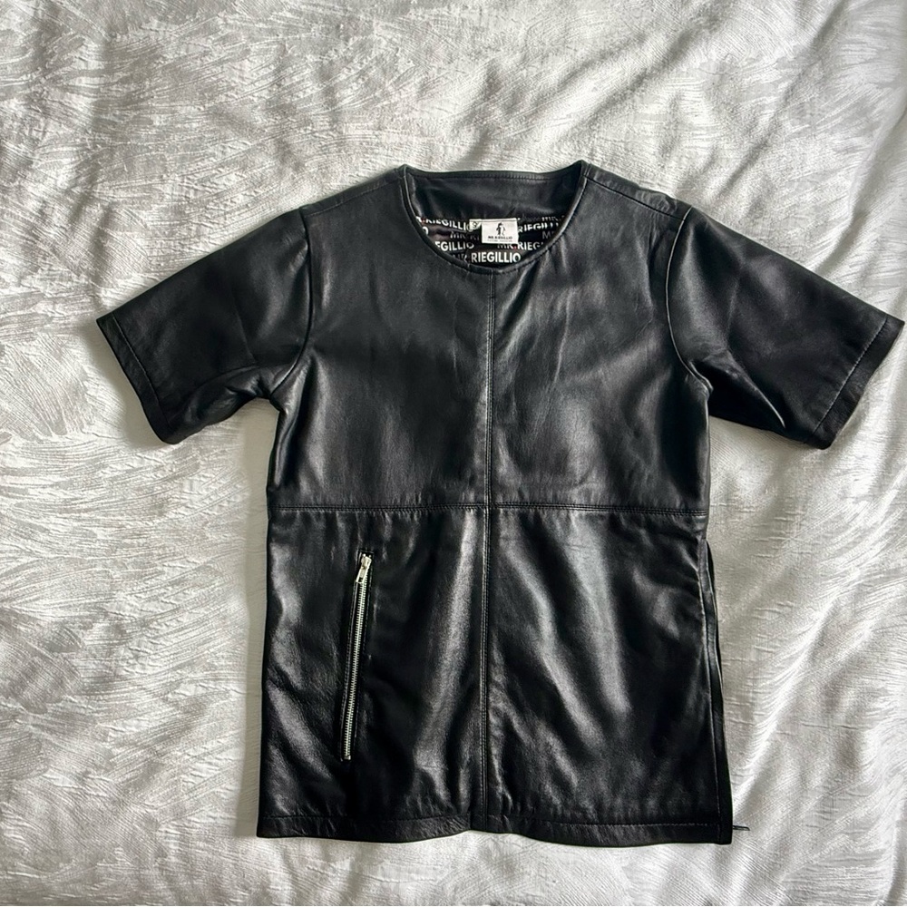 MR. Riegillio genuine leather t-shirt